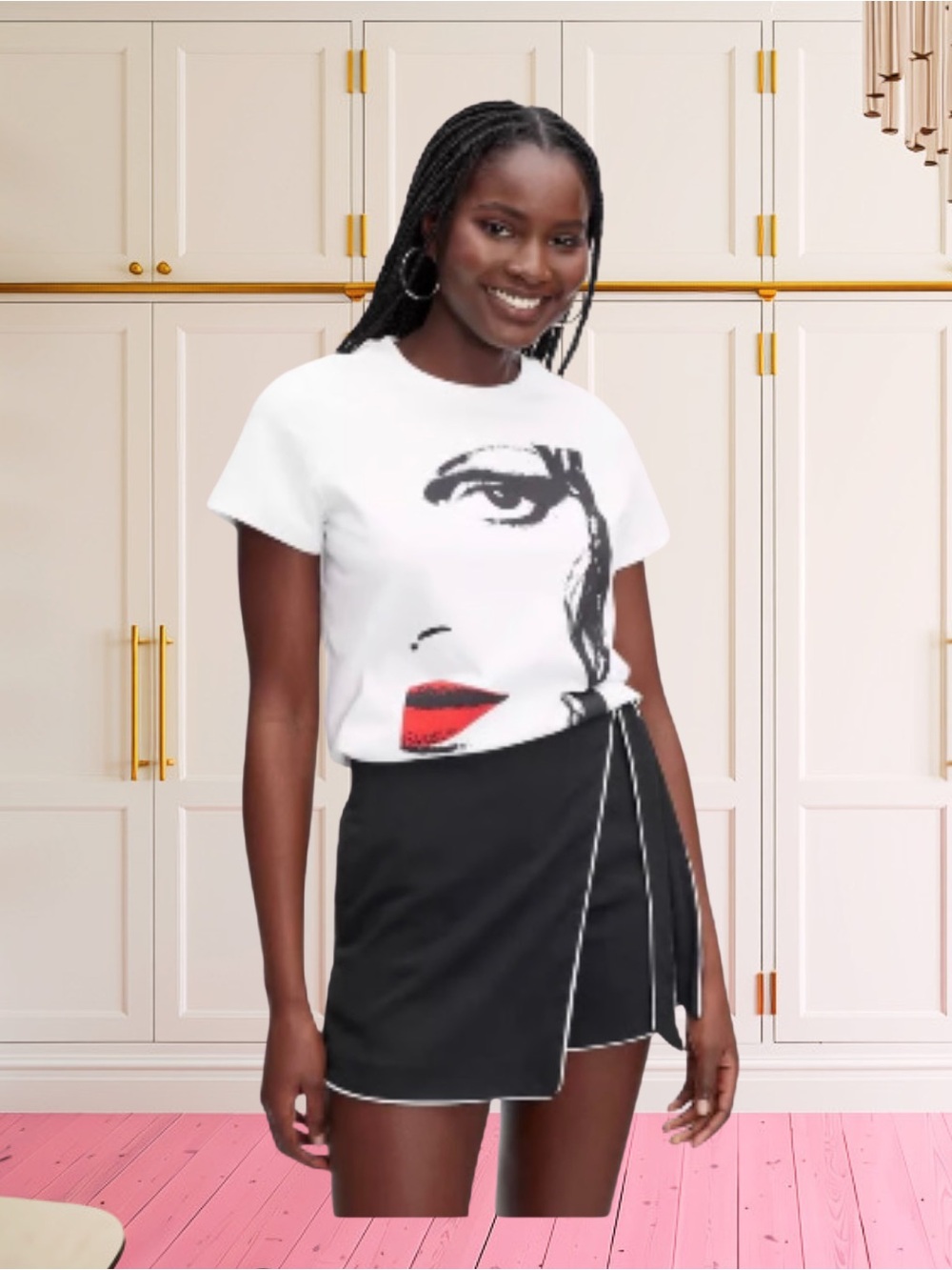 Diane Von Furstenberg x Target Iconic Red Lip Graphic Tee- Size Small